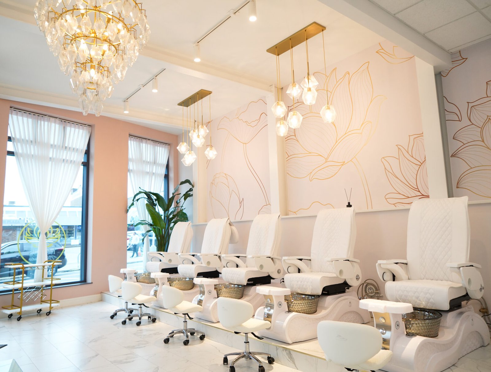 The pedicure lounge at Lotus Nail Studio