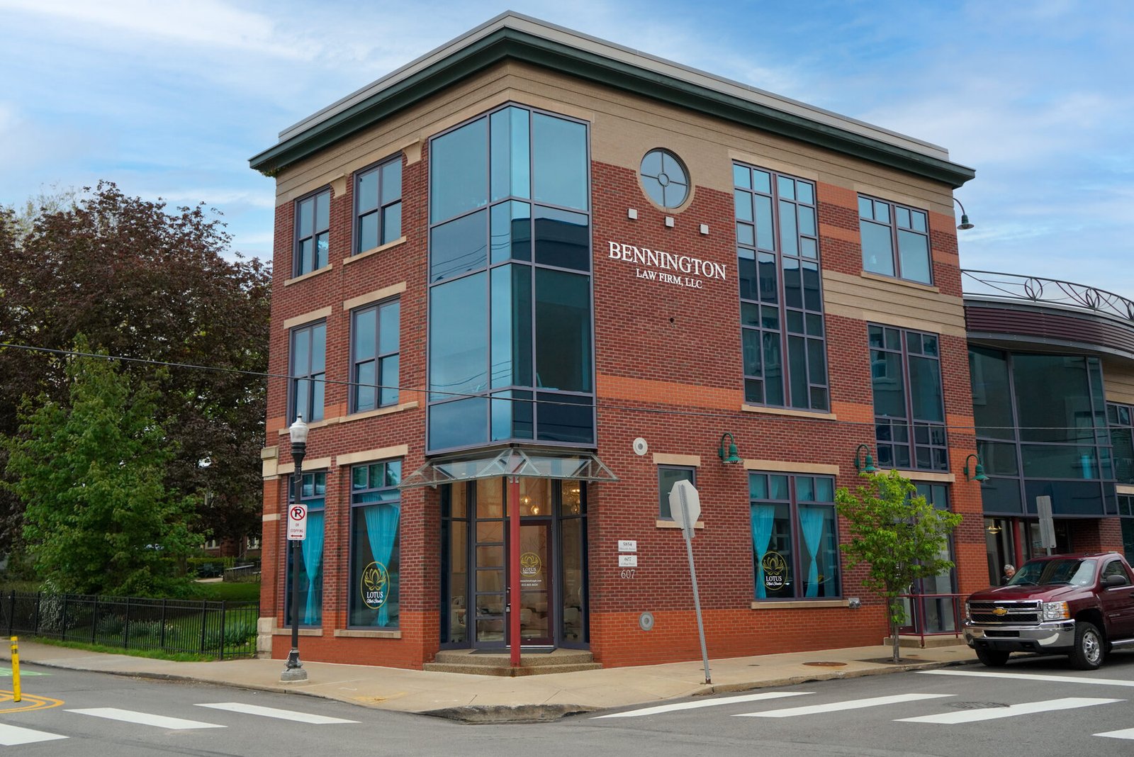 The Shadyside studio building on its corner
