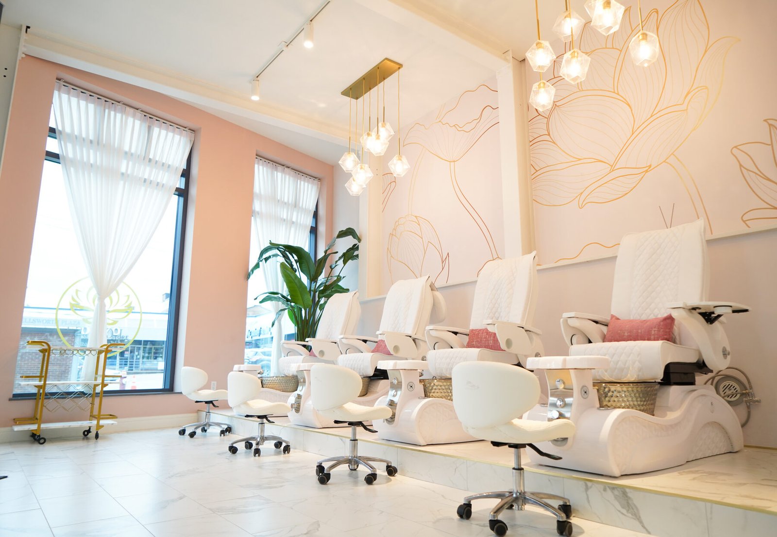 The pedicure lounge at Lotus Nail Studio
