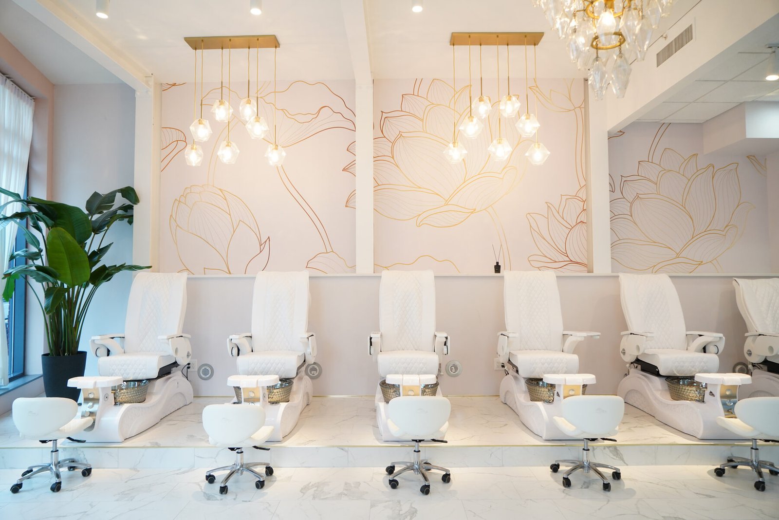 The pedicure lounge at Lotus Nail Studio