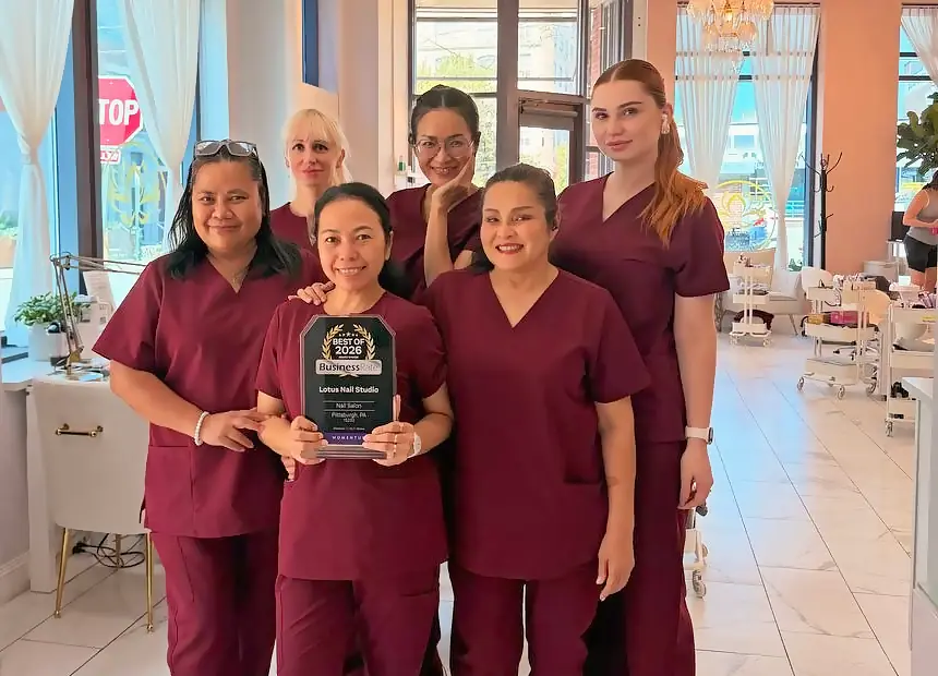 The technicians at Lotus Nail Studio